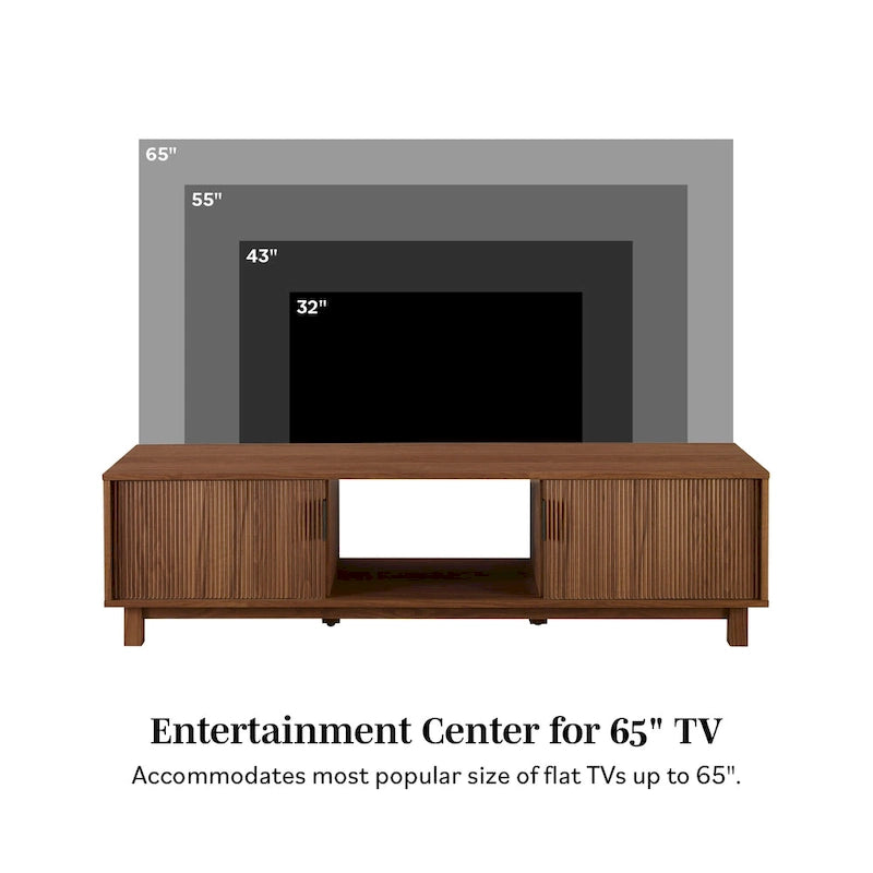 Modern Fluted-Door TV Stand