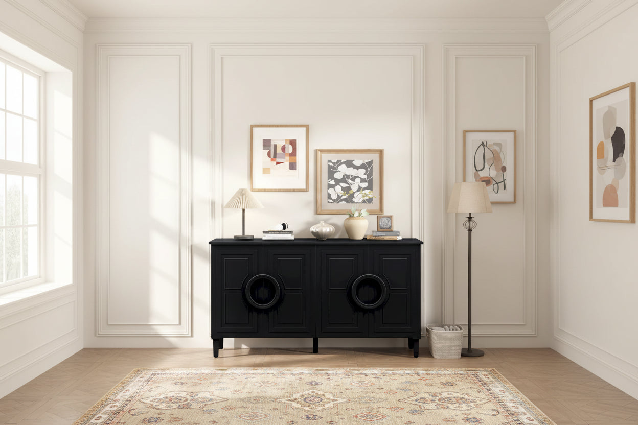 59 4-Door Console Table with Round Handles