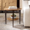2-Tier Round Top Side Table - 26.5 - Brown