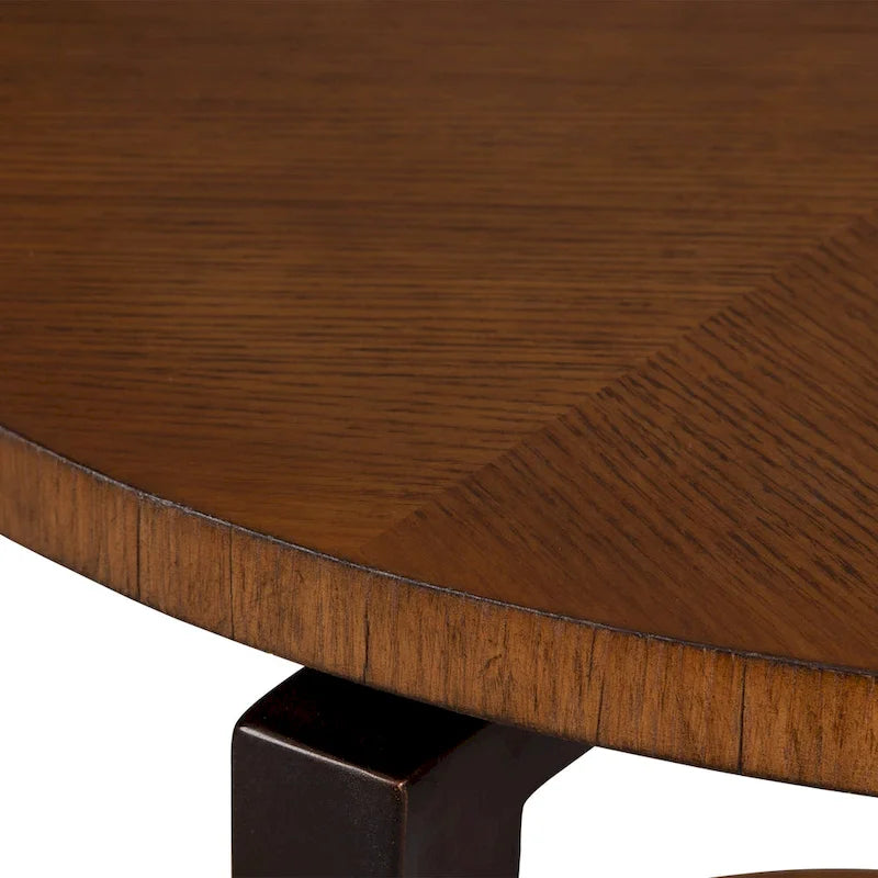 2-Tier Round Top Side Table - 26.5 - Brown