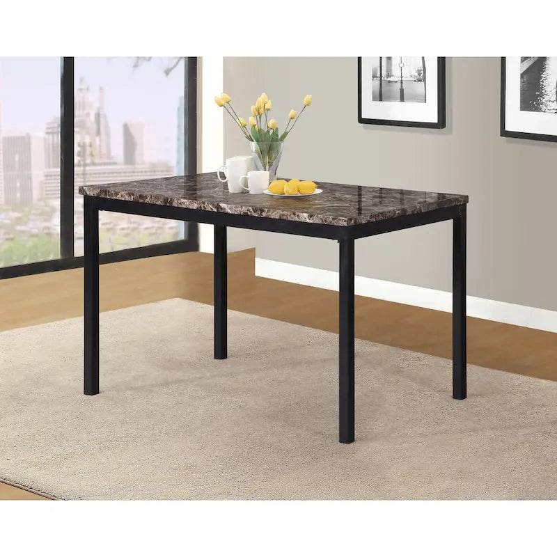 Modern Style 5-Piece Dining Set with Rectangular Table and 4 Upholstered High Back Chairs