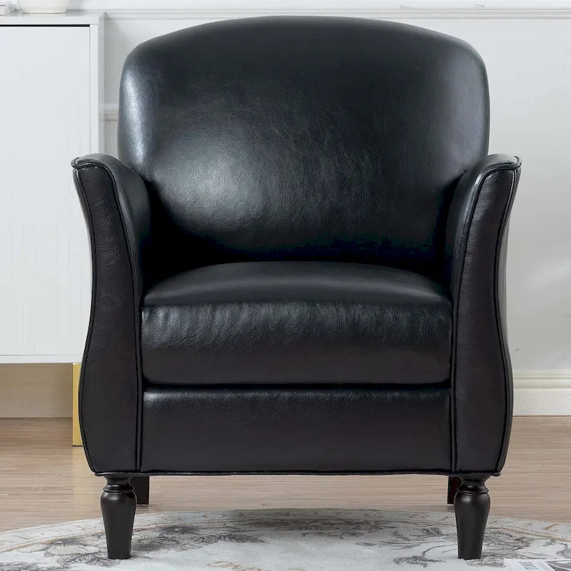 Upholstered Accent Chair with Wood Legs