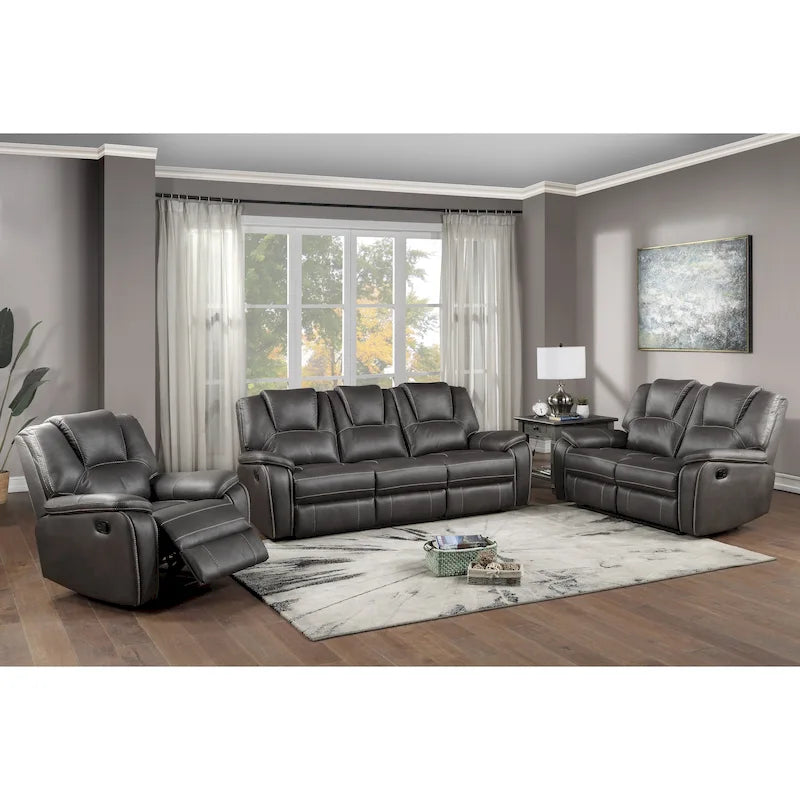Faux Leather Reclining 3-Piece Set
