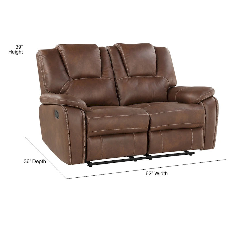 Faux Leather Reclining 3-Piece Set