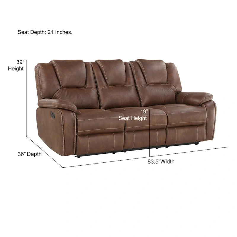 Faux Leather Reclining 3-Piece Set