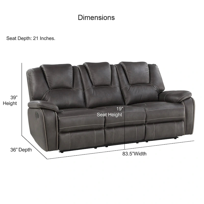 Faux Leather Reclining 3-Piece Set