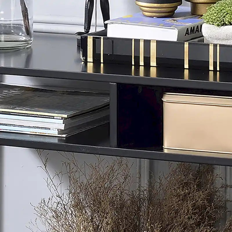 Glam 48-inch Steel 3-Shelf Console Table