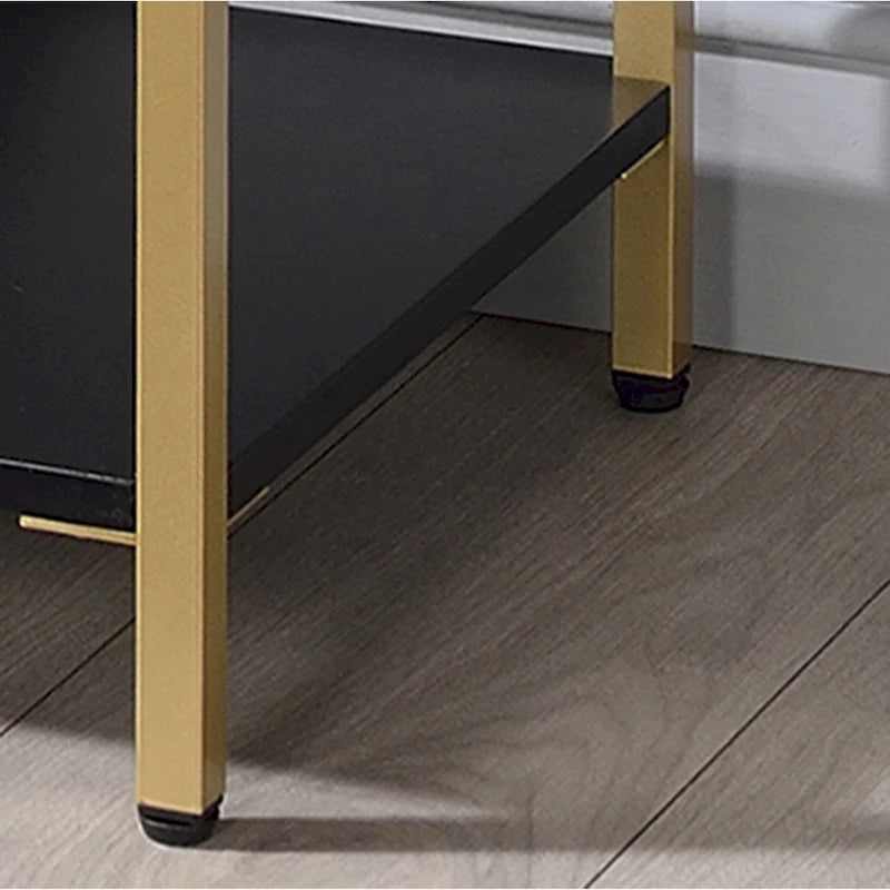Glam 48-inch Steel 3-Shelf Console Table