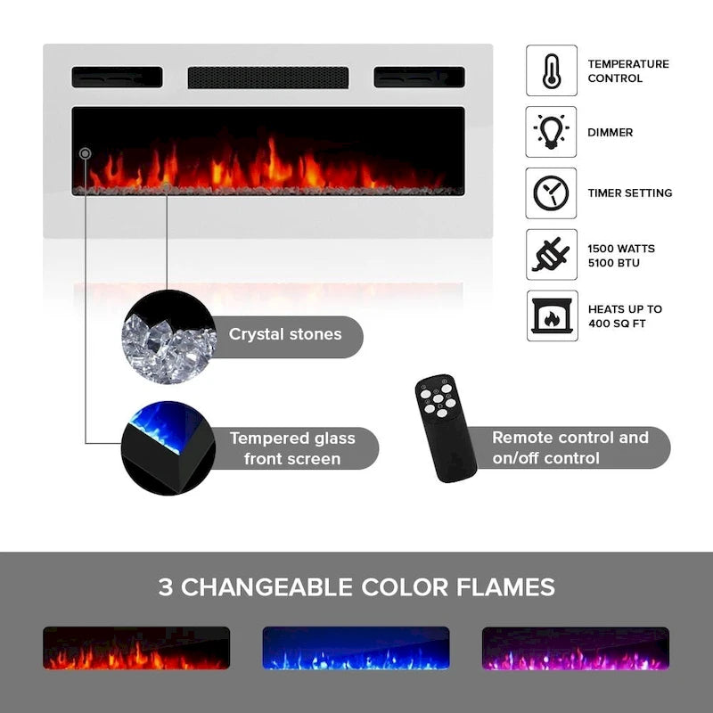WH-EF Electric Fireplace 63 TV Stand