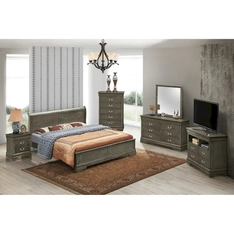 Louis Philippe Queen Panel Bed