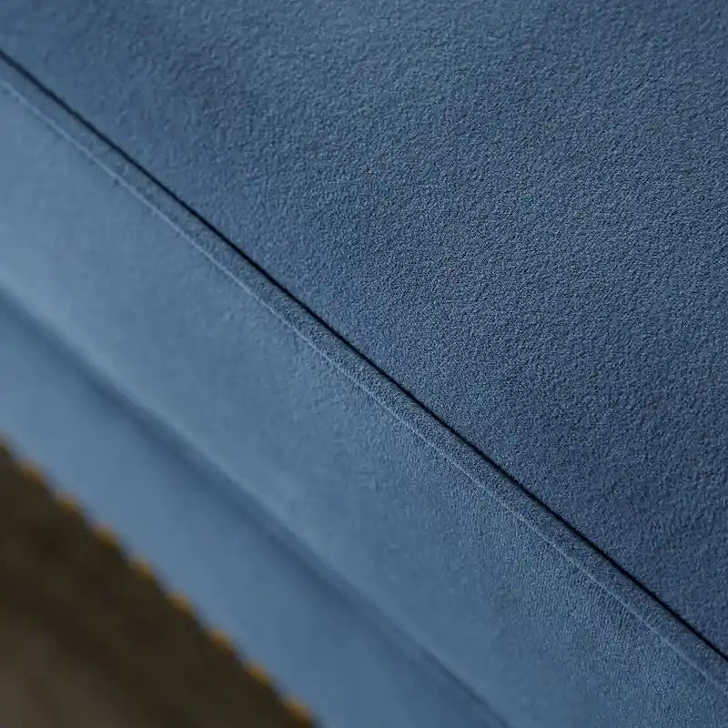 Transitional Blue Fabric Nailhead Trim Tufted 2-Piece Sofa Set