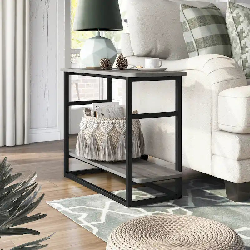 32-inch Long Side Table with Lower Shelf