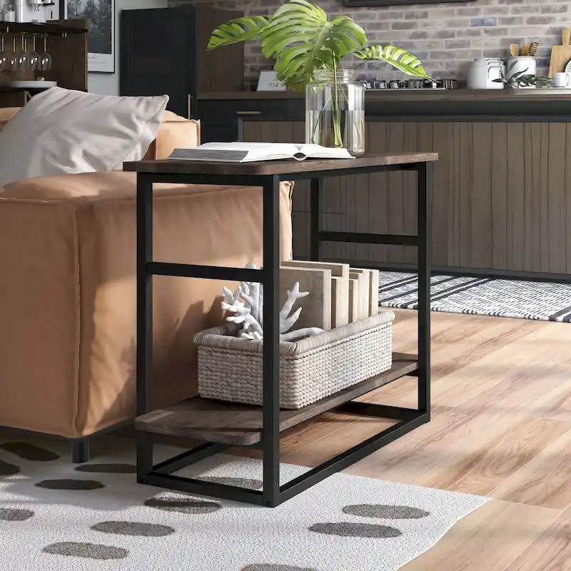 32-inch Long Side Table with Lower Shelf