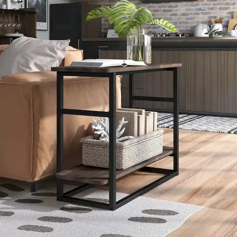 32-inch Long Side Table with Lower Shelf