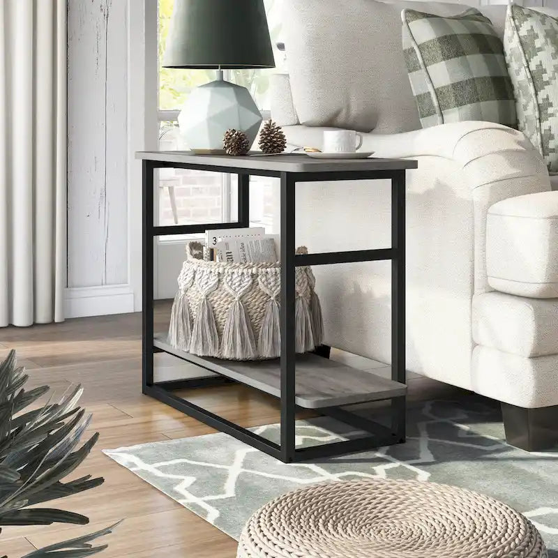 32-inch Long Side Table with Lower Shelf