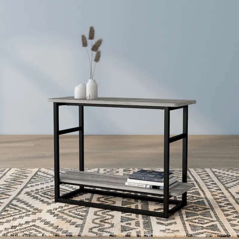 32-inch Long Side Table with Lower Shelf