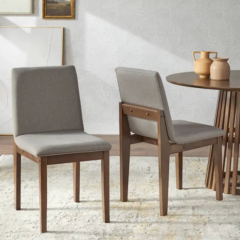 Mid-Century Modern Upholstered Dining Chair, Set of 2