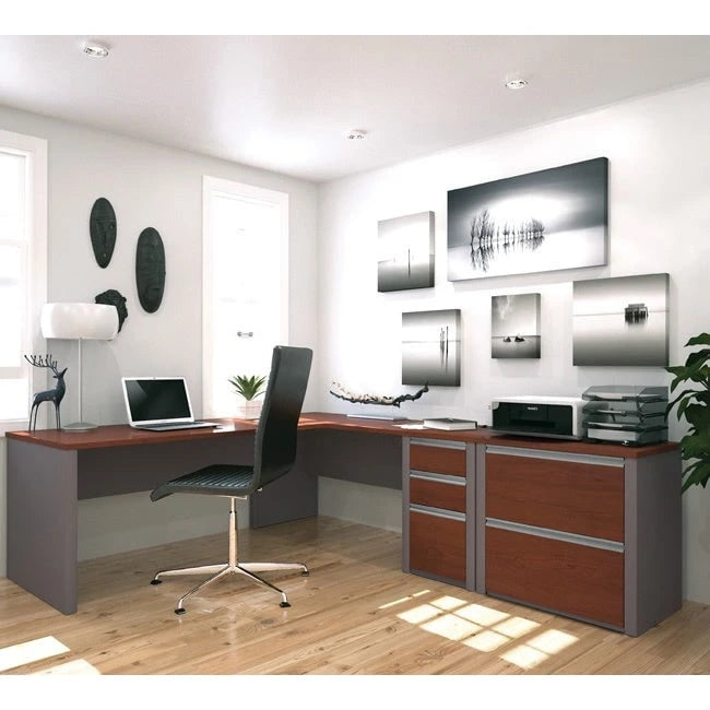 L-Shaped Workstation with Lateral File