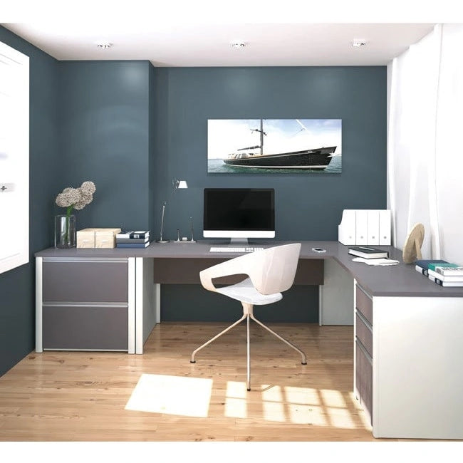 L-Shaped Workstation with Lateral File