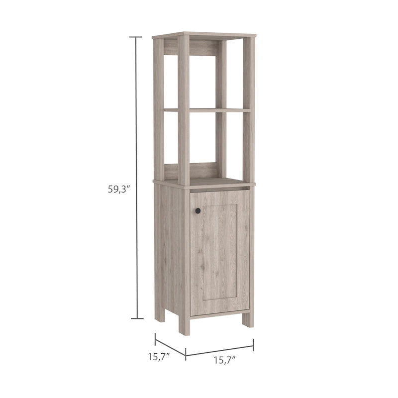Arctic Linen Cabinet with 4 Shelves and Single Door Cabinet
