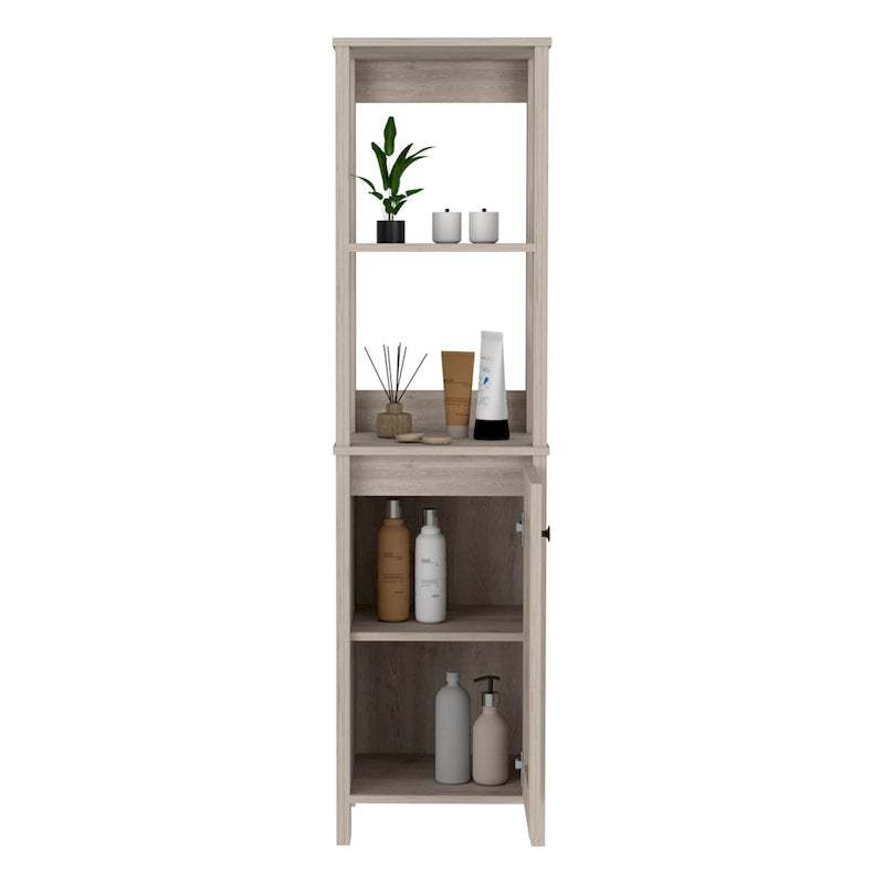 Arctic Linen Cabinet with 4 Shelves and Single Door Cabinet