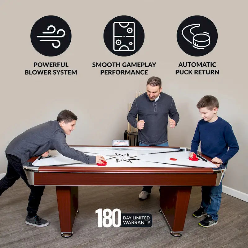 72-in Air Hockey Table with LED Scoring - Cherry Finish