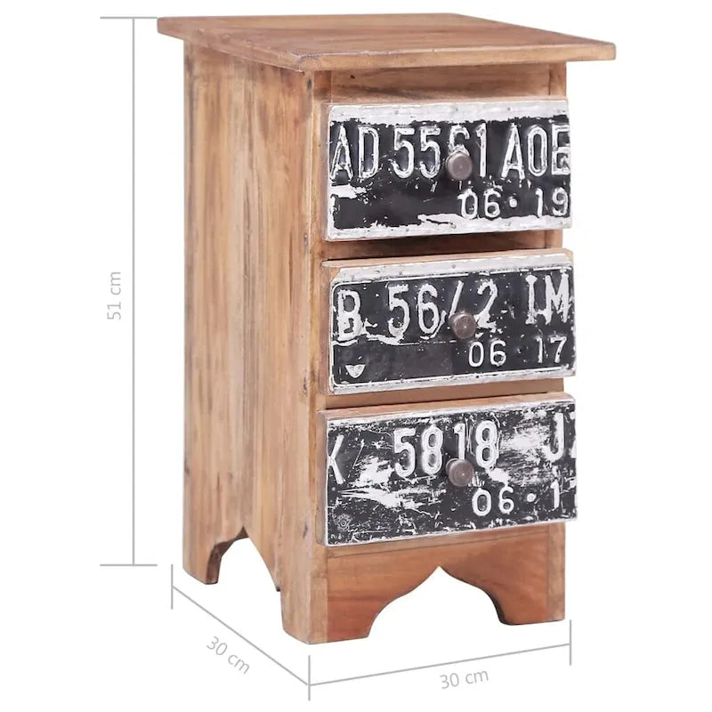 Solid Mahogany Wood Bedside Cabinet