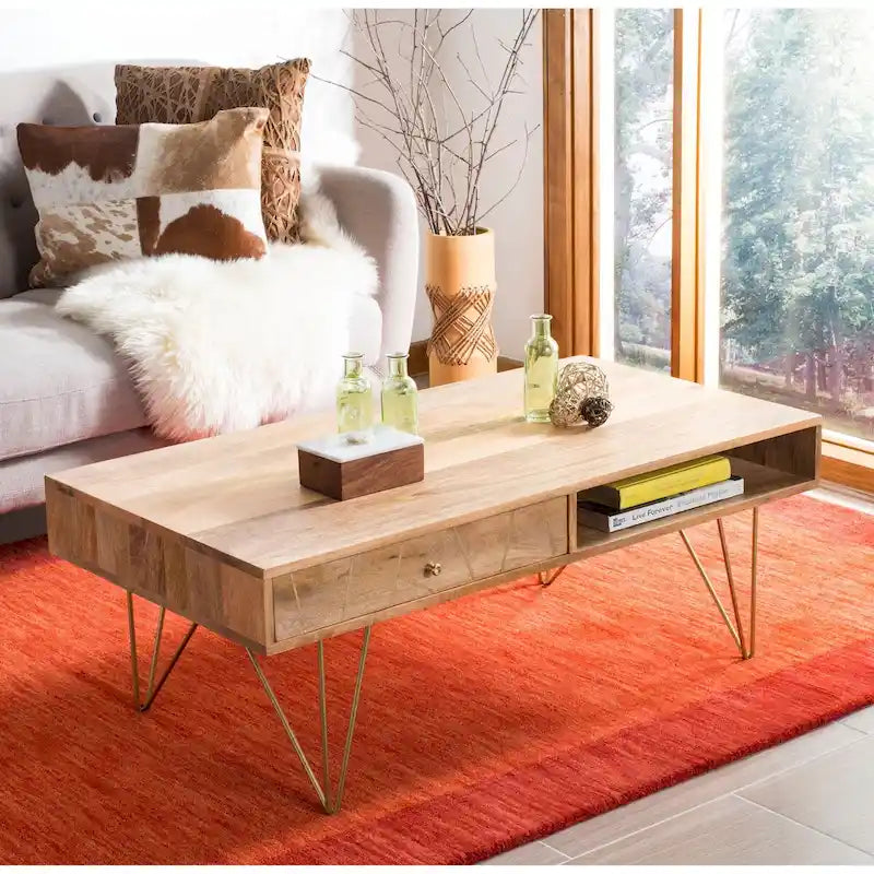 1-Drawer 1-Shelf Living Room Coffee Table - 43W x 21.6L x 16H
