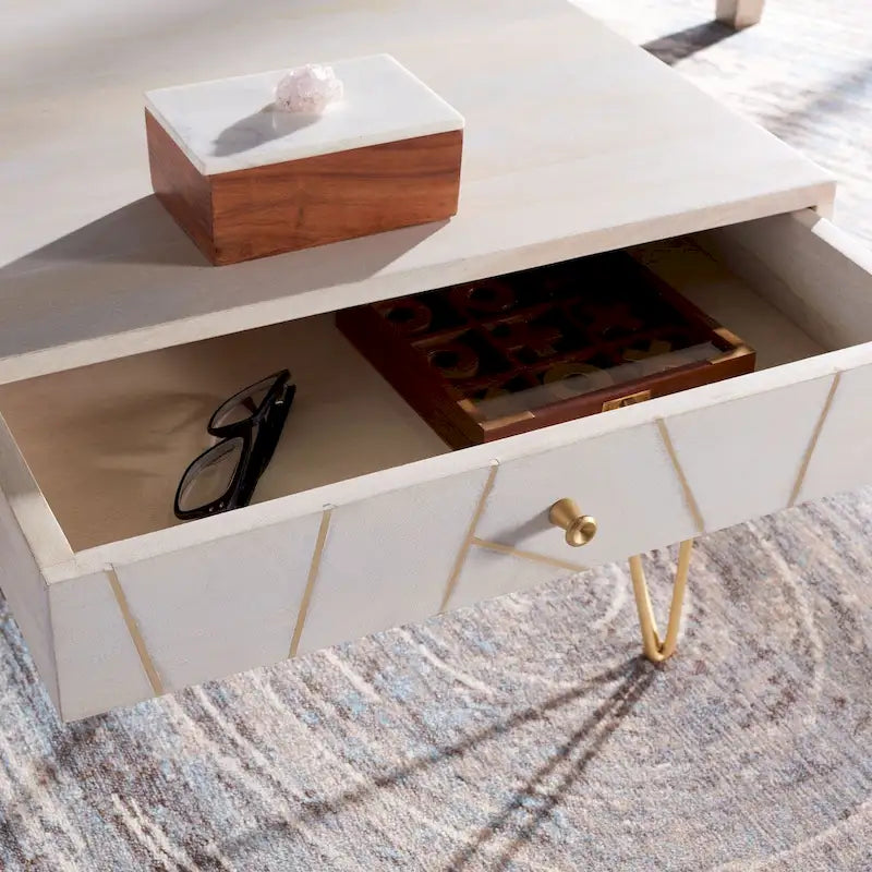 1-Drawer 1-Shelf Living Room Coffee Table - 43W x 21.6L x 16H
