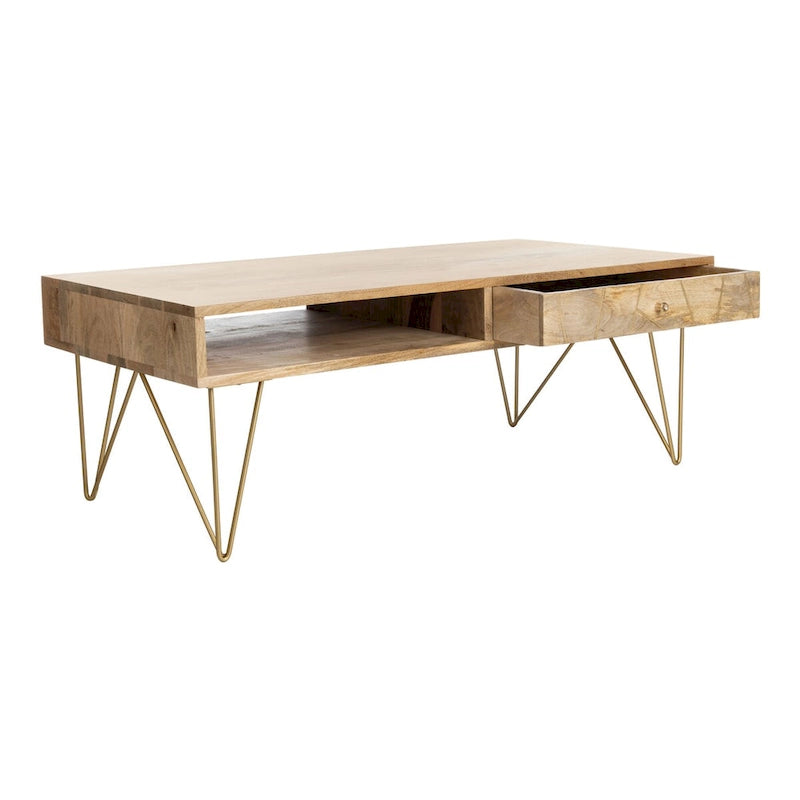 1-Drawer 1-Shelf Living Room Coffee Table - 43W x 21.6L x 16H