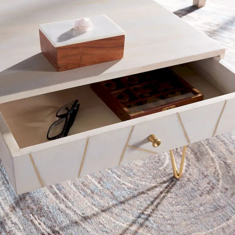1-Drawer 1-Shelf Living Room Coffee Table - 43W x 21.6L x 16H