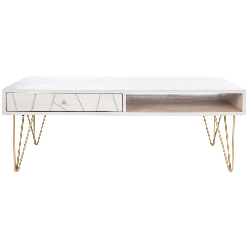 1-Drawer 1-Shelf Living Room Coffee Table - 43W x 21.6L x 16H