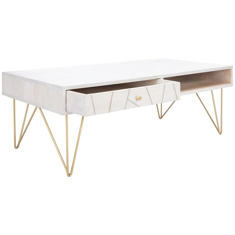 1-Drawer 1-Shelf Living Room Coffee Table - 43W x 21.6L x 16H