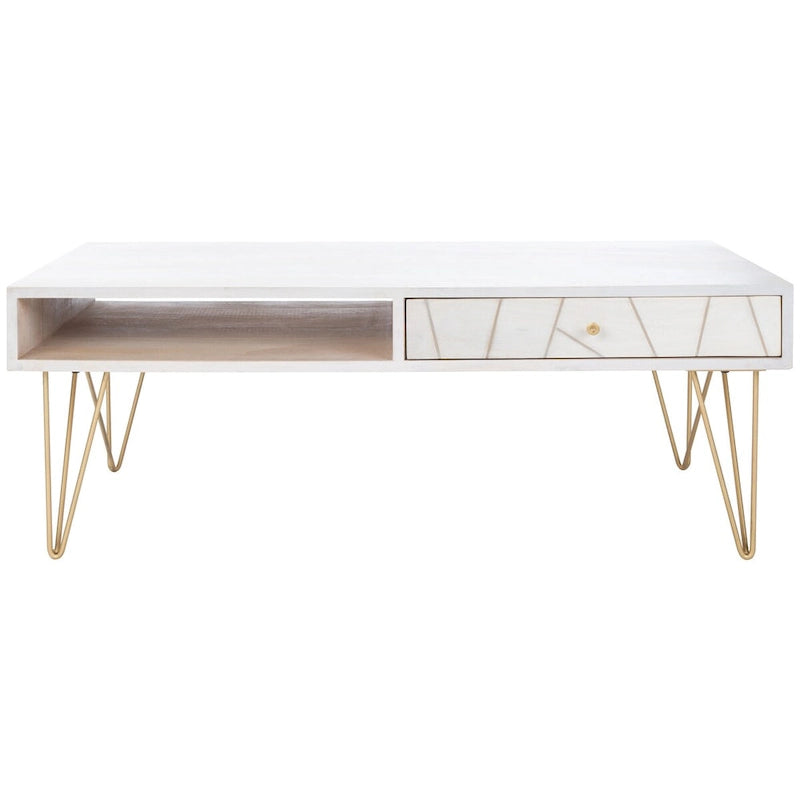 1-Drawer 1-Shelf Living Room Coffee Table - 43W x 21.6L x 16H