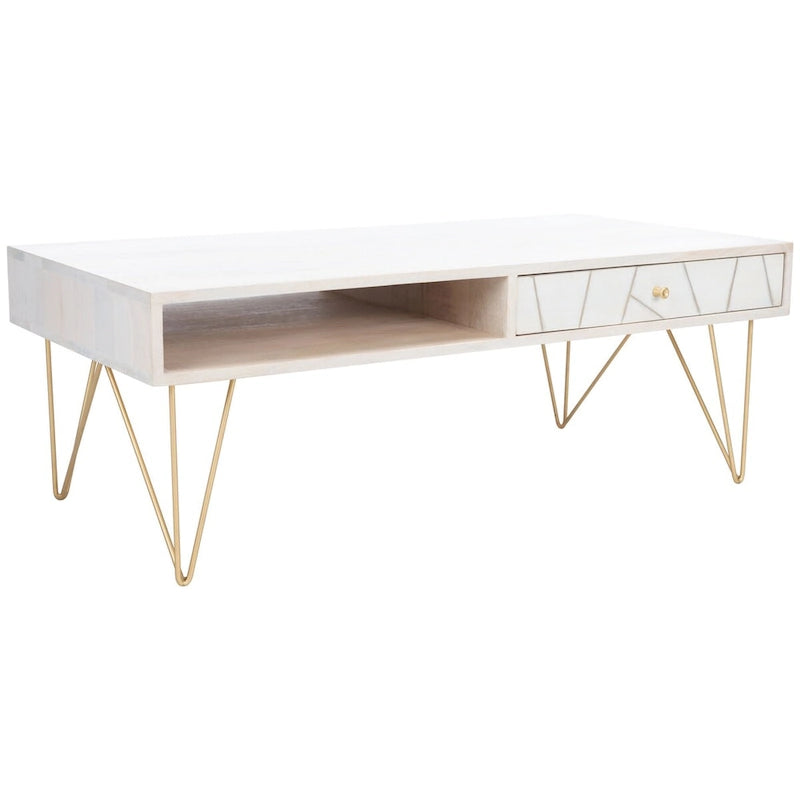 1-Drawer 1-Shelf Living Room Coffee Table - 43W x 21.6L x 16H