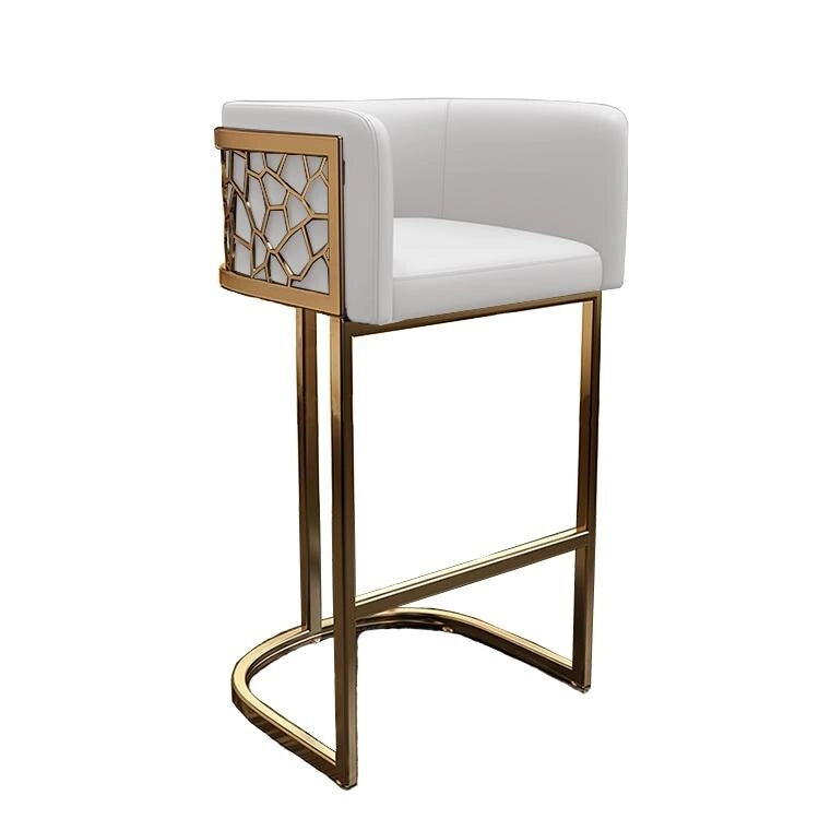 Mid-Century Modern Counter Stool with PU Leather Seat, Set of 2