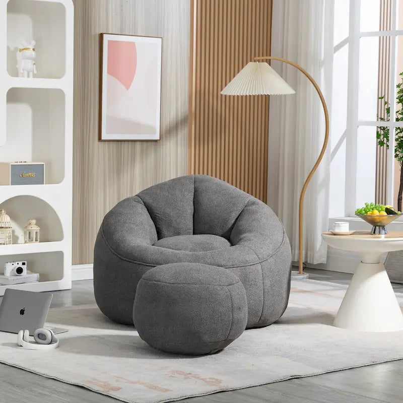 Bedding Bean Bag Sofa Chair With Footrest
