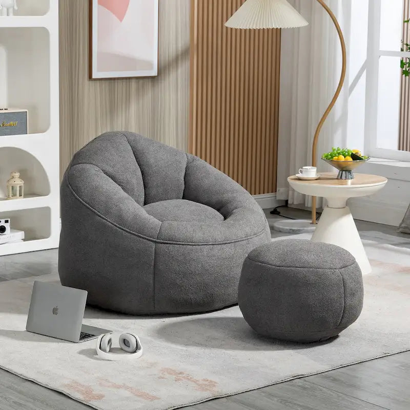 Bedding Bean Bag Sofa Chair With Footrest