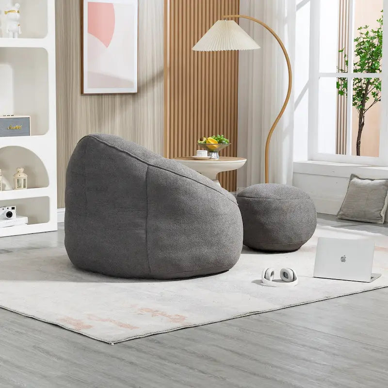 Bedding Bean Bag Sofa Chair With Footrest