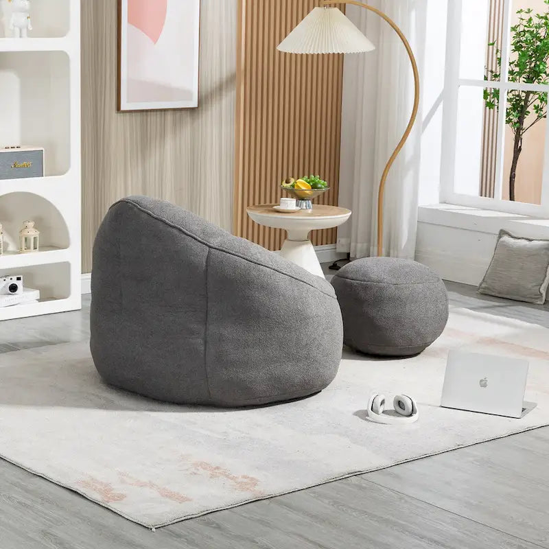 Bedding Bean Bag Sofa Chair With Footrest