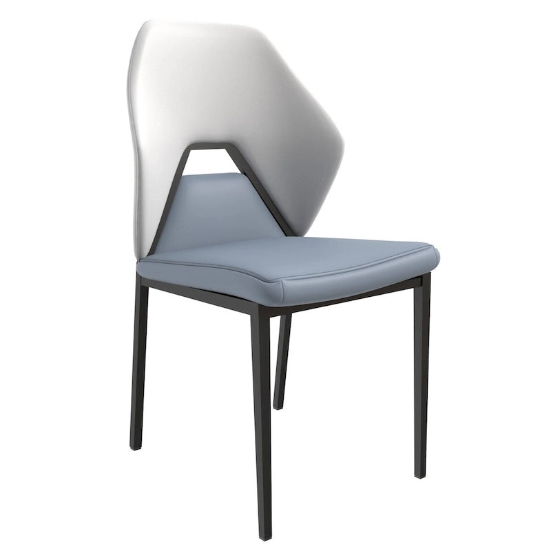 PU Leather Dining Chair with Black Iron Legs, Modern Upholstered Accent Kitchen Side Chair