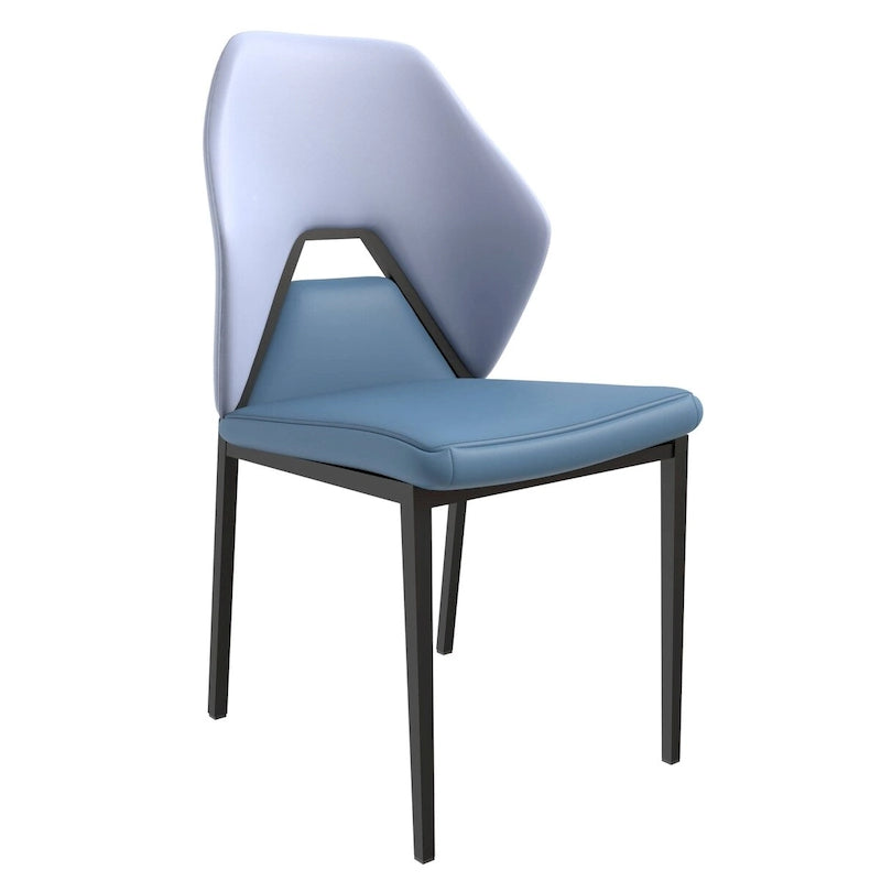 PU Leather Dining Chair with Black Iron Legs, Modern Upholstered Accent Kitchen Side Chair
