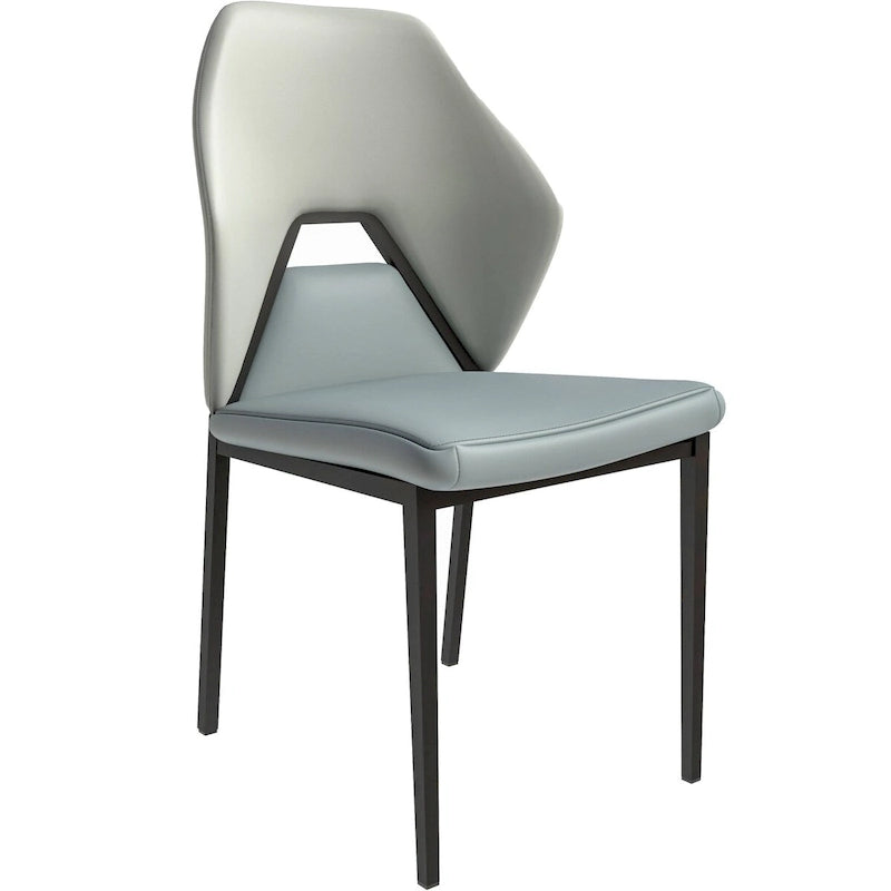 PU Leather Dining Chair with Black Iron Legs, Modern Upholstered Accent Kitchen Side Chair